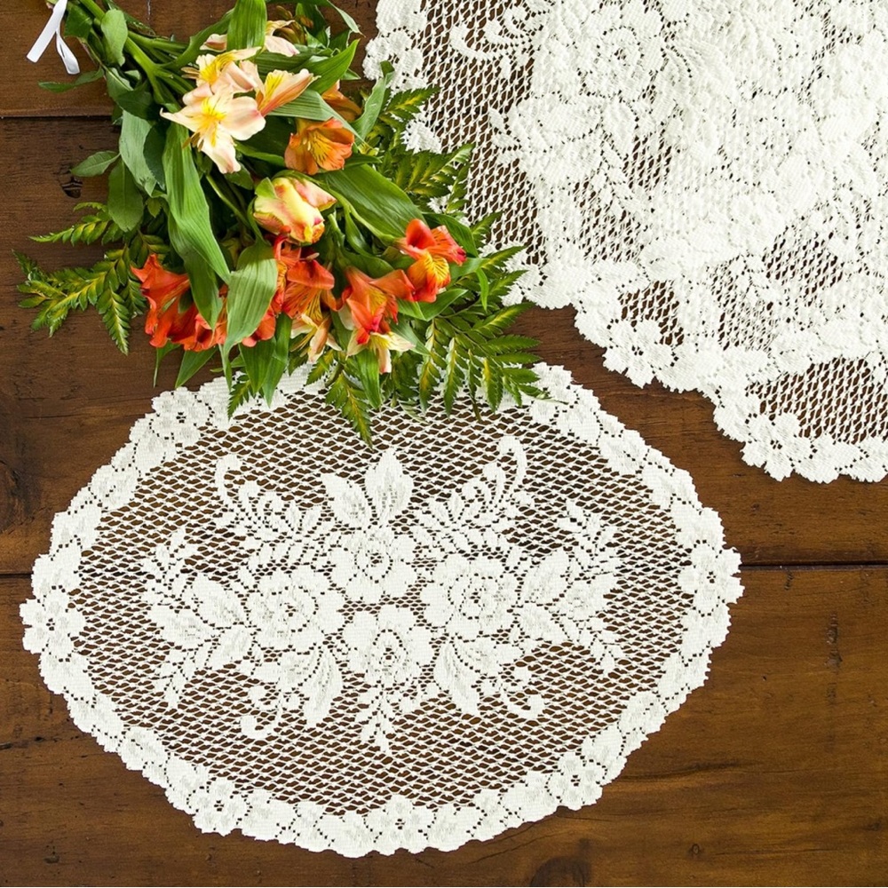 New! Heritage Lace Victorian Rose Placemat, 13" x 20", 3 Count